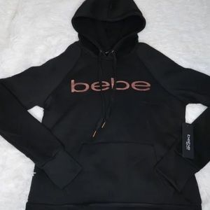 bebe sports hoodie rhinestones 3x black